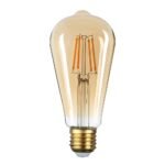 LED КРУШКА ФИЛАМЕНТ ST64 8W 700LM E27 220-240V ДИМИРАЩА 2500K ПОЗЛАТЕНО СТЪКЛО