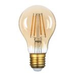 LED КРУШКА ФИЛАМЕНТ Е27 А60 8W 220-240V 700LM 2500K ПОЗЛАТЕНО СТЪКЛО