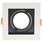 КВАДРАТНО ТЯЛО ЗА GU10 БЯЛО/ЧЕРНО ПЛАСТМАСА IP20 MAX-35W