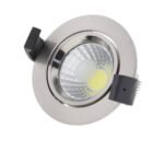8W LED COB ЛУНА КРЪГЛА, НАСОЧВАЩА СЕ, INOX – Студено Бяла