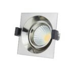 8W LED ЛУНА COB КВАДРАТНА, НАСОЧВАЩА СЕ, 2700K – INOX