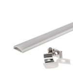 ГЪВКАВ АЛУМИНИЕВ ПРОФИЛ ЗА LED ЛЕНТА СИВО ТЯЛО/БЯЛ РАЗСЕЙВАТЕЛ 1m 4×17.4mm