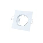 КОРПУС ЗА ЛУНА БЯЛ ФИКСИРАН КВАДРАТЕН ЗА GU10/MR16