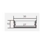 АЛУМИНИЕВ ПРОФИЛ ЗА LED ЛЕНТА ЧЕРНО ТЯЛО/ЧЕРЕН РАЗСЕЙВАТЕЛ 2m 30x10mm - Image 4