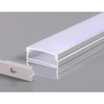 АЛУМИНИЕВ ПРОФИЛ ЗА LED ЛЕНТА СРЕБРИСТО ТЯЛО/БЯЛ РАЗСЕЙВАТЕЛ 2m 30х10mm