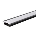 АЛУМИНИЕВ ПРОФИЛ ЗА LED ЛЕНТА ЧЕРНО ТЯЛО/БЯЛ РАЗСЕЙВАТЕЛ 2m 41х10mm ЗА ВГРАЖДАНЕ