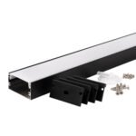АЛУМИНИЕВ ПРОФИЛ ЗА LED ЛЕНТА ЧЕРНО ТЯЛО/БЯЛ РАЗСЕЙВАТЕЛ 2m 40x20mm - Image 3