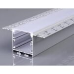 АЛУМИНИЕВ ПРОФИЛ ЗА LED ЛЕНТА СРЕБРИСТО ТЯЛО/БЯЛ РАЗСЕЙВАТЕЛ 2m 71.5х35mm ЗА ВГРАЖДАНЕ
