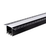 АЛУМИНИЕВ ПРОФИЛ ЗА LED ЛЕНТА ЧЕРНО ТЯЛО/БЯЛ РАЗСЕЙВАТЕЛ 2m 71.5x35mm ЗА ВГРАЖДАНЕ