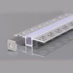 АЛУМИНИЕВ ПРОФИЛ ЗА LED ЛЕНТА СИВО ТЯЛО/БЯЛ РАЗСЕЙВАТЕЛ 2м ЗА ВГРАЖДАНЕ