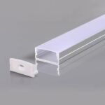 АЛУМИНИЕВ ПРОФИЛ ЗА LED ЛЕНТА СИВО ТЯЛО/БЯЛ РАЗСЕЙВАТЕЛ 2m 23.5x10mm