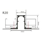 МАГНИТНА ИНТЕРИОРНА РЕЛСА ЗА ВГРАЖДАНЕ 1m S20 ЧЕРНА - Image 2