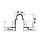 МАГНИТНА ИНТЕРИОРНА РЕЛСА ЗА ВГРАЖДАНЕ 1.5m S35-B ЧЕРНА - Image 2