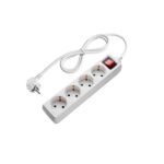 РАЗКЛОНИТЕЛ 4-ГНЕЗДА+SWITCH 3G1.0mm-1.5M, 16A, 230V, Max3500W, IP20 – БЯЛ