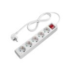 РАЗКЛОНИТЕЛ 5 ГНЕЗДА+SWITCH+2USB(2.1A TOTAL) H05VV-F3G1.5mm-1.5M, 16A, 250V, Max3500W – БЯЛ