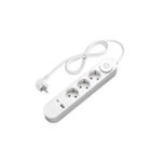 РАЗКЛОНИТЕЛ 3 ГНЕЗДА+SWITCH+USB-A(1A)+USB-C(PD18W) H05VV-F3G1.5mm-1.5M, 16A, 250V, Max3500W – БЯЛ