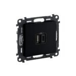 Val life Двойна розетка USB А+C 3А/15W черен