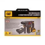 Акумулаторен безчетков перфоратор CAT DX21 4-в-1, 18V,2.2J,2x 4.0Ah батерия и зарядно - Image 2