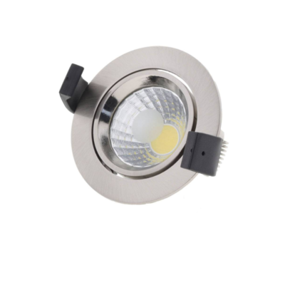 8W LED COB ЛУНА КРЪГЛА, НАСОЧВАЩА СЕ, INOX – Неутрално Бяло