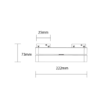 LED Магнитен Линеен РЕГУЛИРУЕМ АНТИ-ОСЛЕПЯВАЩ Прожектор 48V 12W 3000K - M05 - Image 3