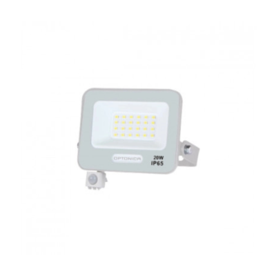 LED SMD ПРОЖЕКТОР БЯЛ 20W 90lm/W AC180-265V 120° IP65 4000K + СЕНЗОР – 15cm КАБЕЛ