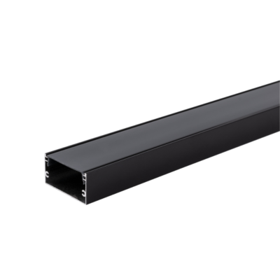 АЛУМИНИЕВ ПРОФИЛ ЗА LED ЛЕНТА ЧЕРНО ТЯЛО/ЧЕРЕН РАЗСЕЙВАТЕЛ 2m 40x20mm