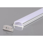 АЛУМИНИЕВ ПРОФИЛ ЗА LED ЛЕНТА СРЕБРИСТО ТЯЛО/БЯЛ РАЗСЕЙВАТЕЛ 2m 18x6mm