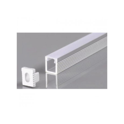 АЛУМИНИЕВ ПРОФИЛ ЗА LED ЛЕНТА СИВО ТЯЛО/БЯЛ РАЗСЕЙВАТЕЛ 2m 7.8x9mm