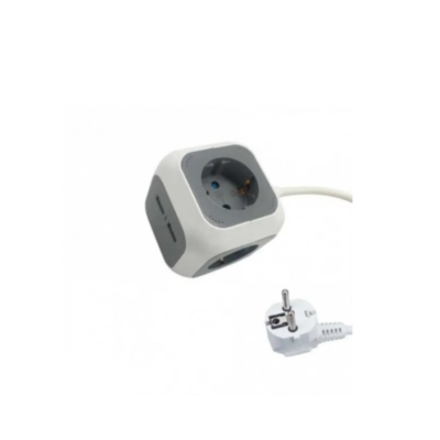 РАЗКЛОНИТЕЛ 4-ГНЕЗДА Мax3680W 230V/16A 3G1.5mm-1.4M+ 2xUSB TYPE-A