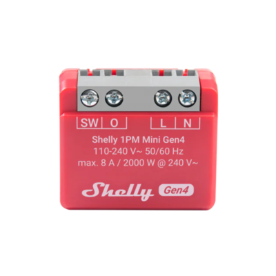 Микромодул Smart реле 1х On/Off 8A с мерител изисква неутрала Shelly 1PM Mini Gen4 - 070809