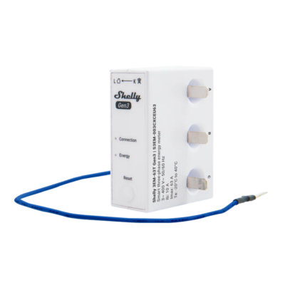 Трифазен Smart мерител 3х 63A за монтаж към предпазител Shelly 3EM-63T - 261941